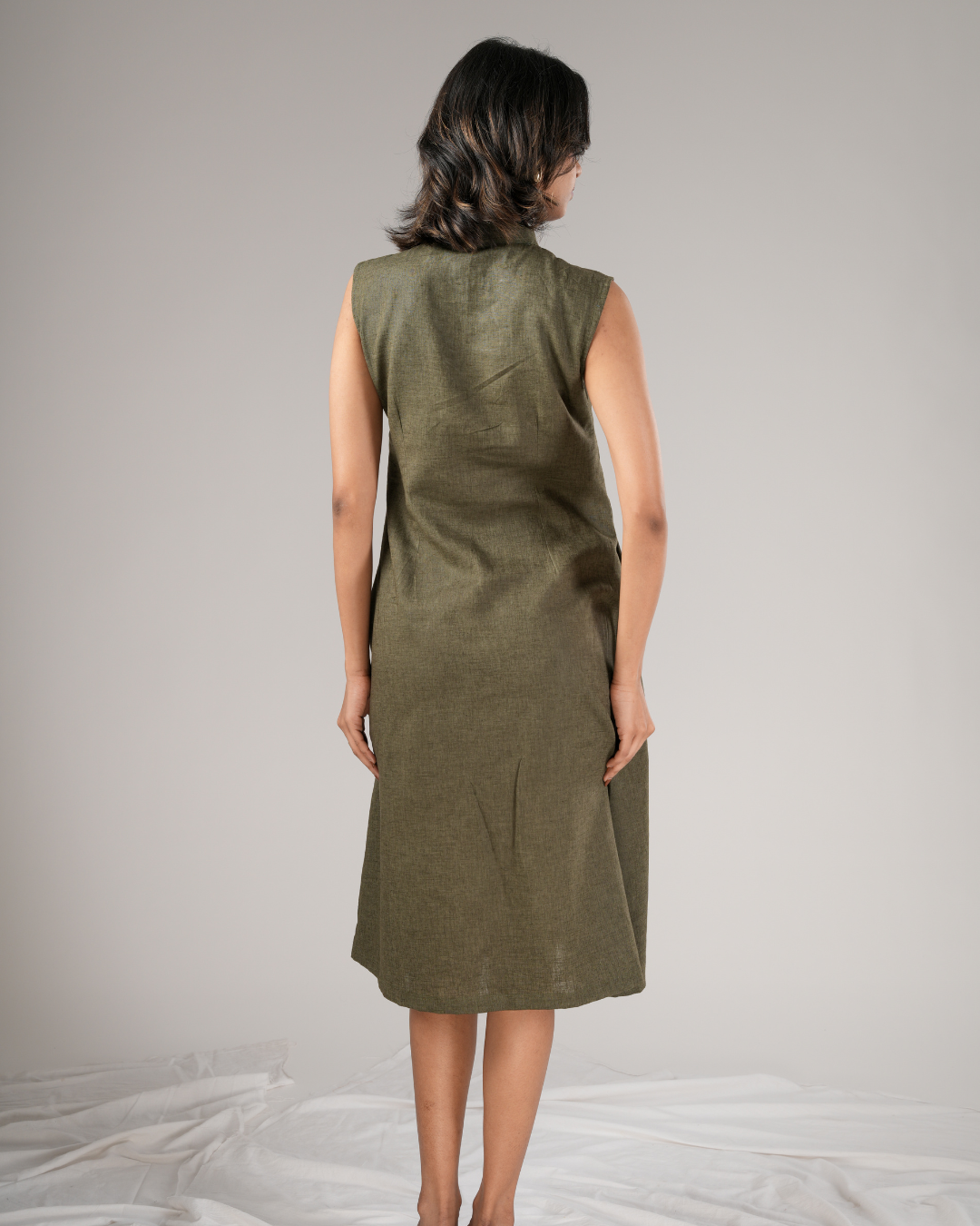 Olive Aura – A Line Dress