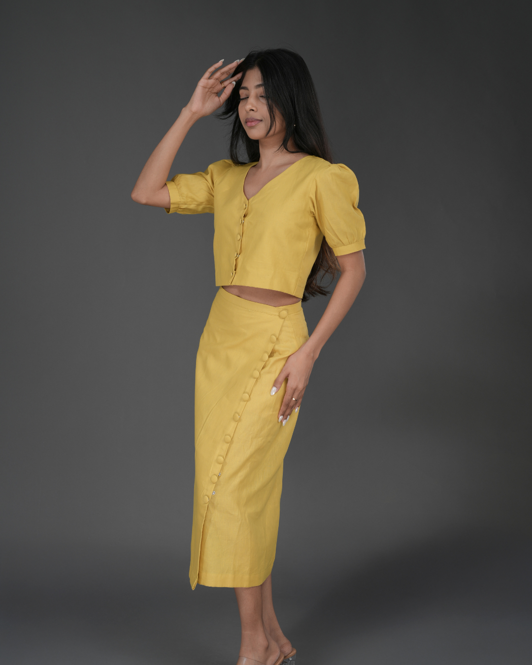 Aira - linen wrap dress