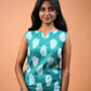 Green Leaf-Print Short Kurti