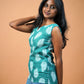 Green Leaf-Print Short Kurti