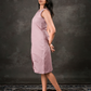 Amour – Sleeveless Dusky Pink Linen Cotton Midi Dress with Front Slit