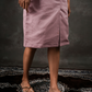 Amour – Sleeveless Dusky Pink Linen Cotton Midi Dress with Front Slit