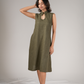 Olive Aura – A Line Dress