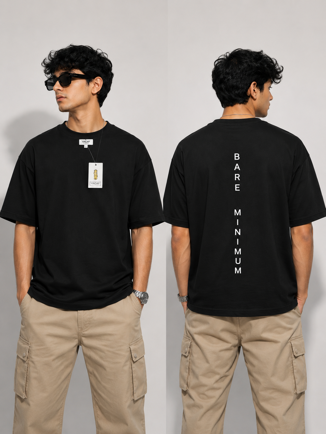 Bare Minimum Black Oversized T-Shirt