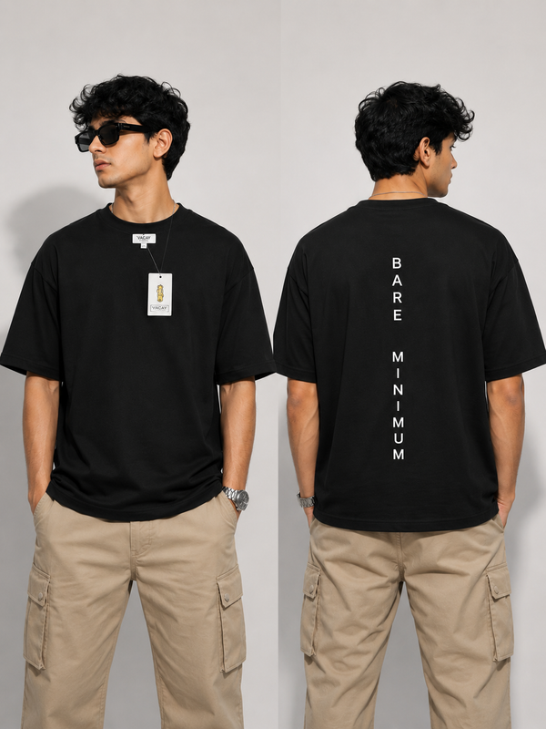 Bare Minimum Black Oversized T-Shirt