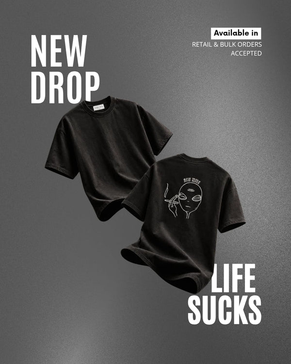 Life Sucks Graphic Oversized T-Shirt