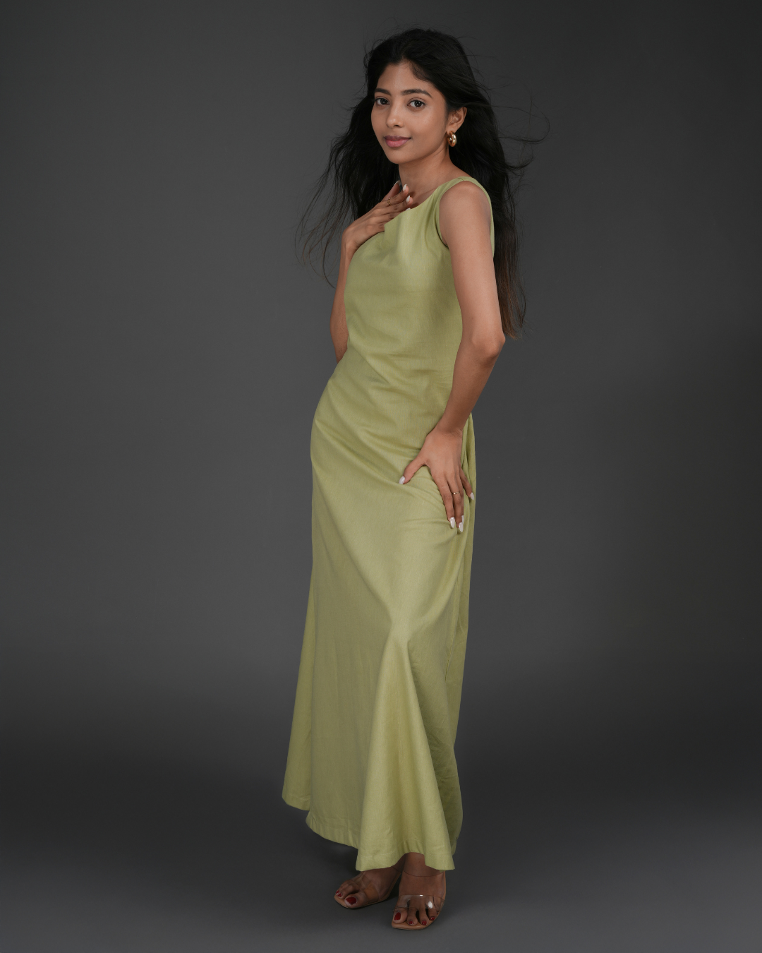 Sage – linen dress