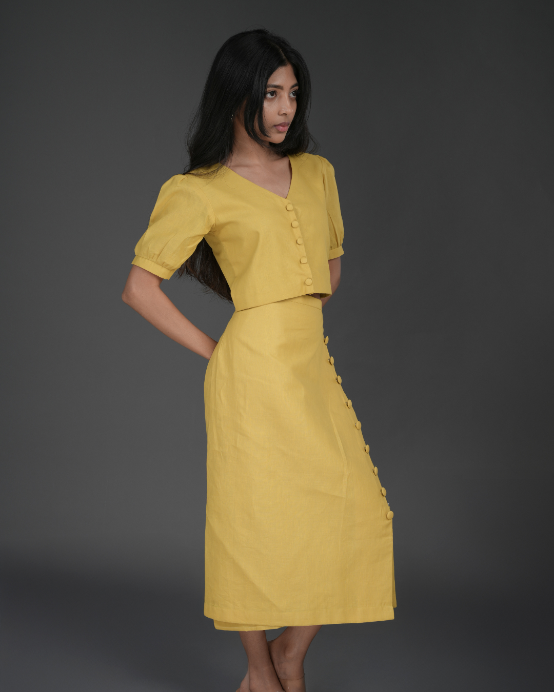 Aira - linen wrap dress